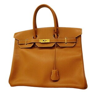 Hermes Birkin 35 handbag, Courchevel leather, gold, □C stamp, women's.
